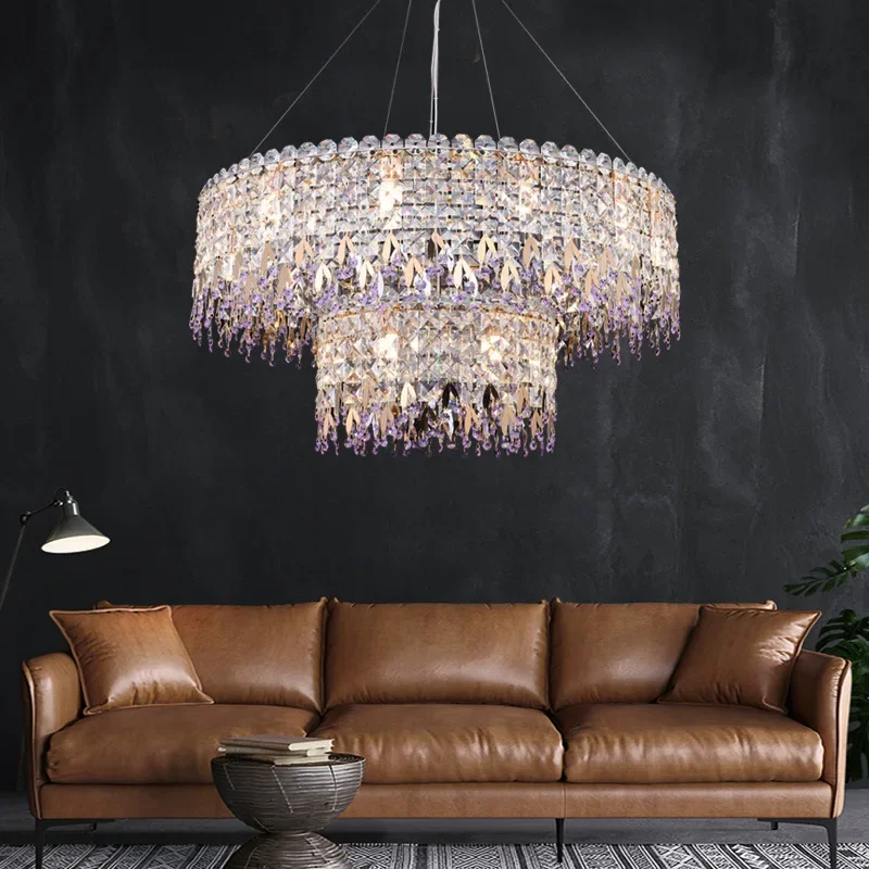

Post-modern simple luxury crystal chandelier Italian designer creative villa living room dining room