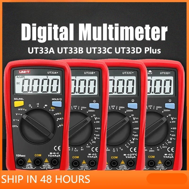 

UNI-T UT33A UT33B UT33C UT33D Plus Multimeter Digital Capacitance Tester Voltmeter Professional Resistance Measure Multi Meter