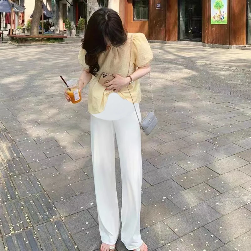 Summer Pregnant Woman Clothes Set Yellow Puff Sleeve Shirts+white Belly Pants Twinset Elegant Maternity Trousers Suits Wholesale
Summer Pregnant Woman Clothes Set Yellow Puff Sleeve Shirts+white Belly Pants Twinset Elegant Maternity Trousers Suits Wholesale