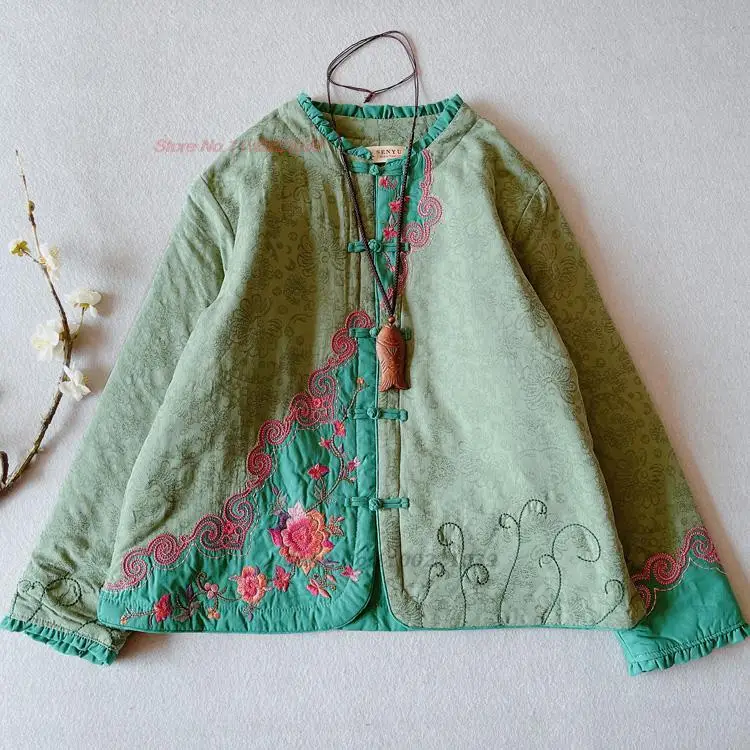 2024 chinese vintage cotton linen coat national flower embroidery tang suit oriental hanfu tops cotton-padded thicken jacket
2024 chinese vintage cotton linen coat national flower embroidery tang suit oriental hanfu tops cotton-padded thicken jacket