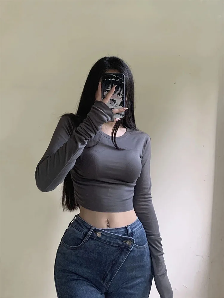 Spice Girl Solid Tshirt For Women High Waist Thin Short Tight Long Sleeve Tees Tops Hot Sexy Korean Clothes 2023 Ropa de Mujer
Spice Girl Solid Tshirt For Women High Waist Thin Short Tight Long Sleeve Tees Tops Hot Sexy Korean Clothes 2023 Ropa de Mujer