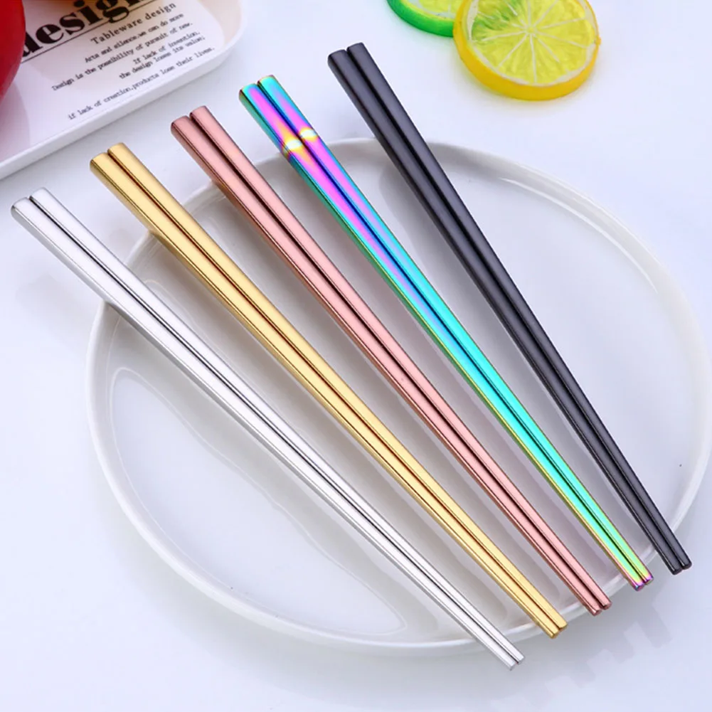 Stainless Steel Chopsticks Chinese Chop Sticks Reusable Tableware Home Kitchen Tools Dinner Board Decoration Portable 23cm 
Stainless Steel Chopsticks Chinese Chop Sticks Reusable Tableware Home Kitchen Tools Dinner Board Decoration Portable 23cm