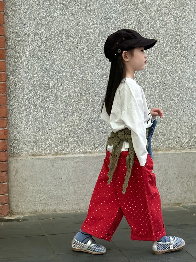 2025 Autumn New Children Loose Trousers Cotton Girls Polka Dot Casual Pants Boys Harem Pants Kids Straight Pants Baby Clothes 32 S064c77cb7e2a479e8ccb1d569c9b6a10j