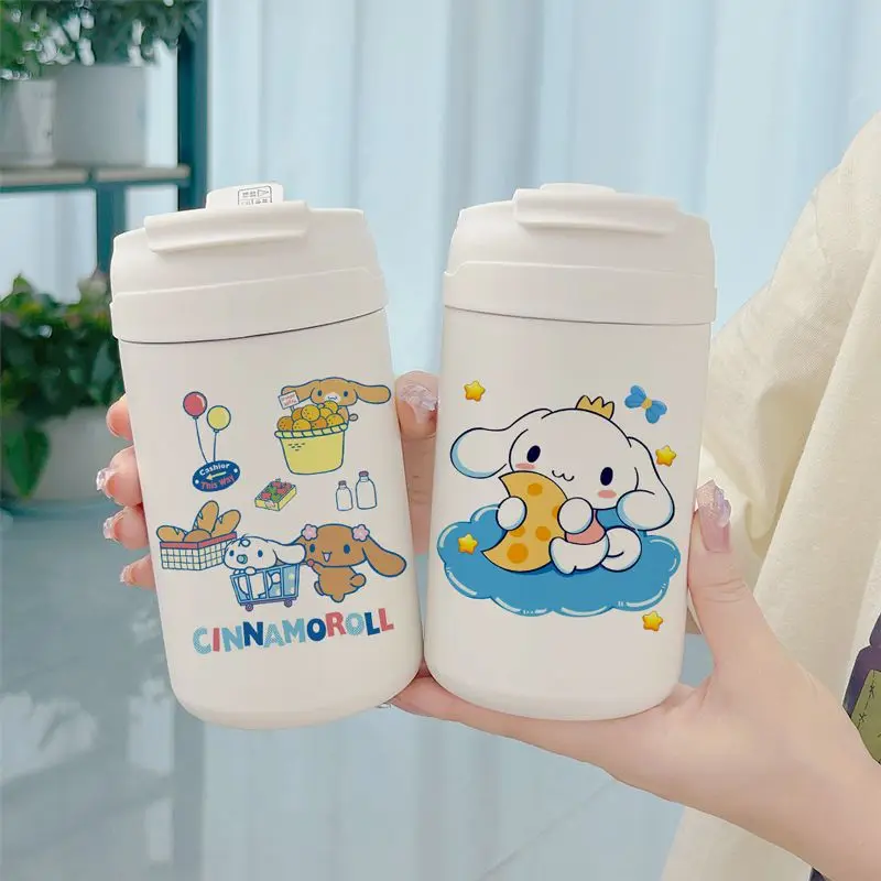 

500 мл новая Sanrioed аниме Cinnamoroll термобутылка из нержавеющей стали Kawaii Мультфильм студенческий портативный термос кружка с соломинкой