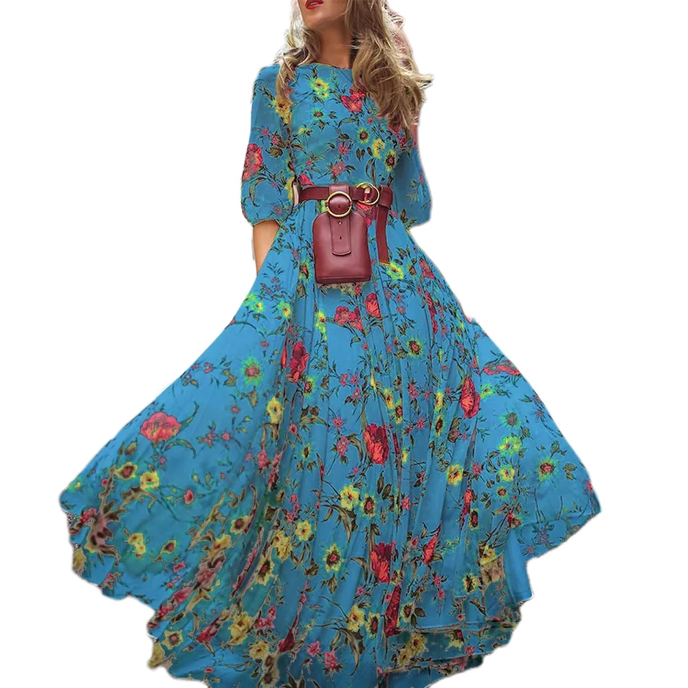 Summer Woman Beach Bohemian Maxi Dress Floral Printed Chiffon Fashion Abaya Islamic Clothes Muslim Saudi Arabia Loose Long Dress
Summer Woman Beach Bohemian Maxi Dress Floral Printed Chiffon Fashion Abaya Islamic Clothes Muslim Saudi Arabia Loose Long Dress