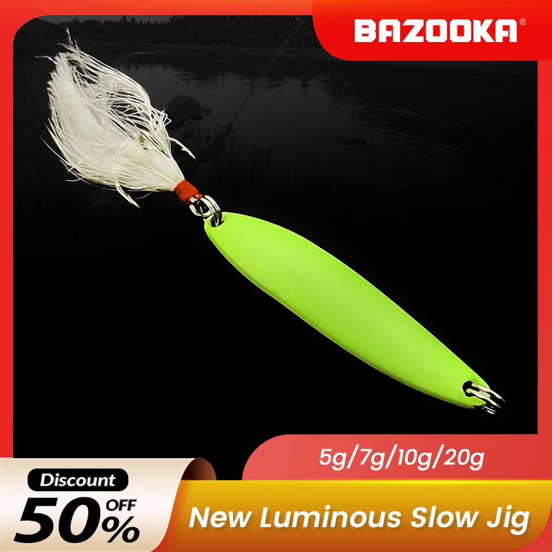 Bazooka Luminous Slow Jig 7g 10g Fishing Lure Jigging Metal Spoon VIB Hard Lead Sinking Bionics Boat Tuna Bass Pike Shore Winter
Bazooka Luminous Slow Jig 7g 10g Fishing Lure Jigging Metal Spoon VIB Hard Lead Sinking Bionics Boat Tuna Bass Pike Shore Winter