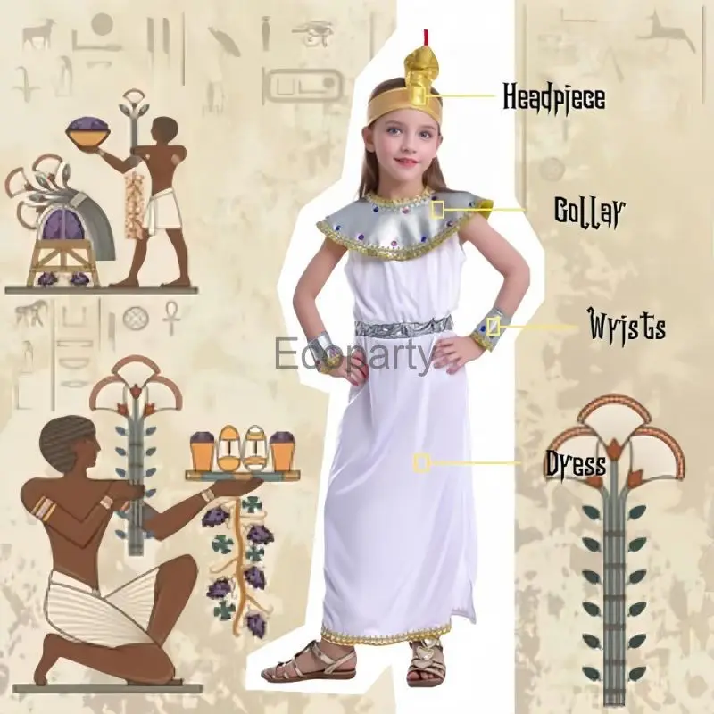 Костюм для косплея для девочек на Хэллоуин, костюм старого Египта, Фараона, Клеопатры, принца, детский Пурим, вечерние, сценическое шоу 
Костюм для косплея для девочек на Хэллоуин, костюм старого Египта, Фараона, Клеопатры, принца, детский Пурим, вечерние, сценическое шоу