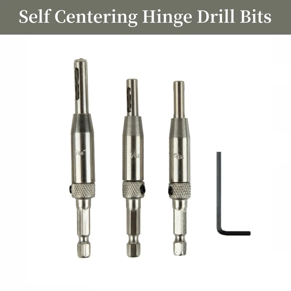 3pcs Self Centering Hinge Drill Bits Set Door Cabinet Pilot Holes Cutter HSS Hex Groove Center Drill Bit Woodworking Tool
3pcs Self Centering Hinge Drill Bits Set Door Cabinet Pilot Holes Cutter HSS Hex Groove Center Drill Bit Woodworking Tool