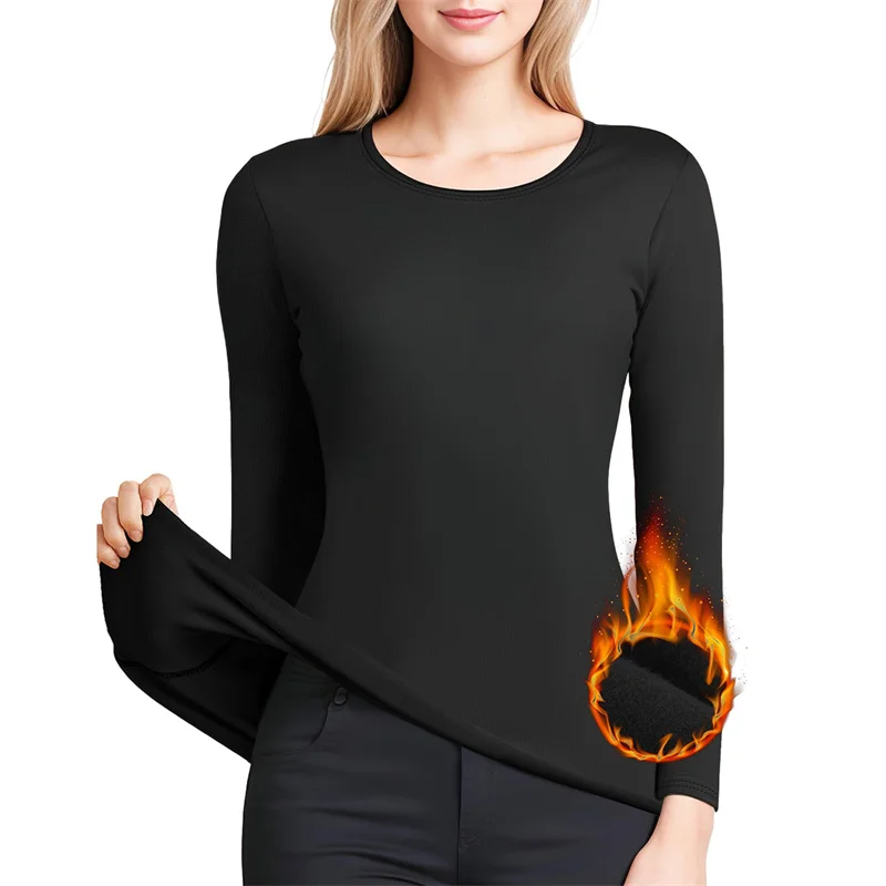 ФЛИСОВАЯ ФУТБОЛКА, женская зимняя одежда, повседневная Однотонная футболка с круглым вырезом и длинным рукавом, облегающая одежда, нижнее белье, уличная одежда
ФЛИСОВАЯ ФУТБОЛКА, женская зимняя одежда, повседневная Однотонная футболка с круглым вырезом и длинным рукавом, облегающая одежда, нижнее белье, уличная одежда