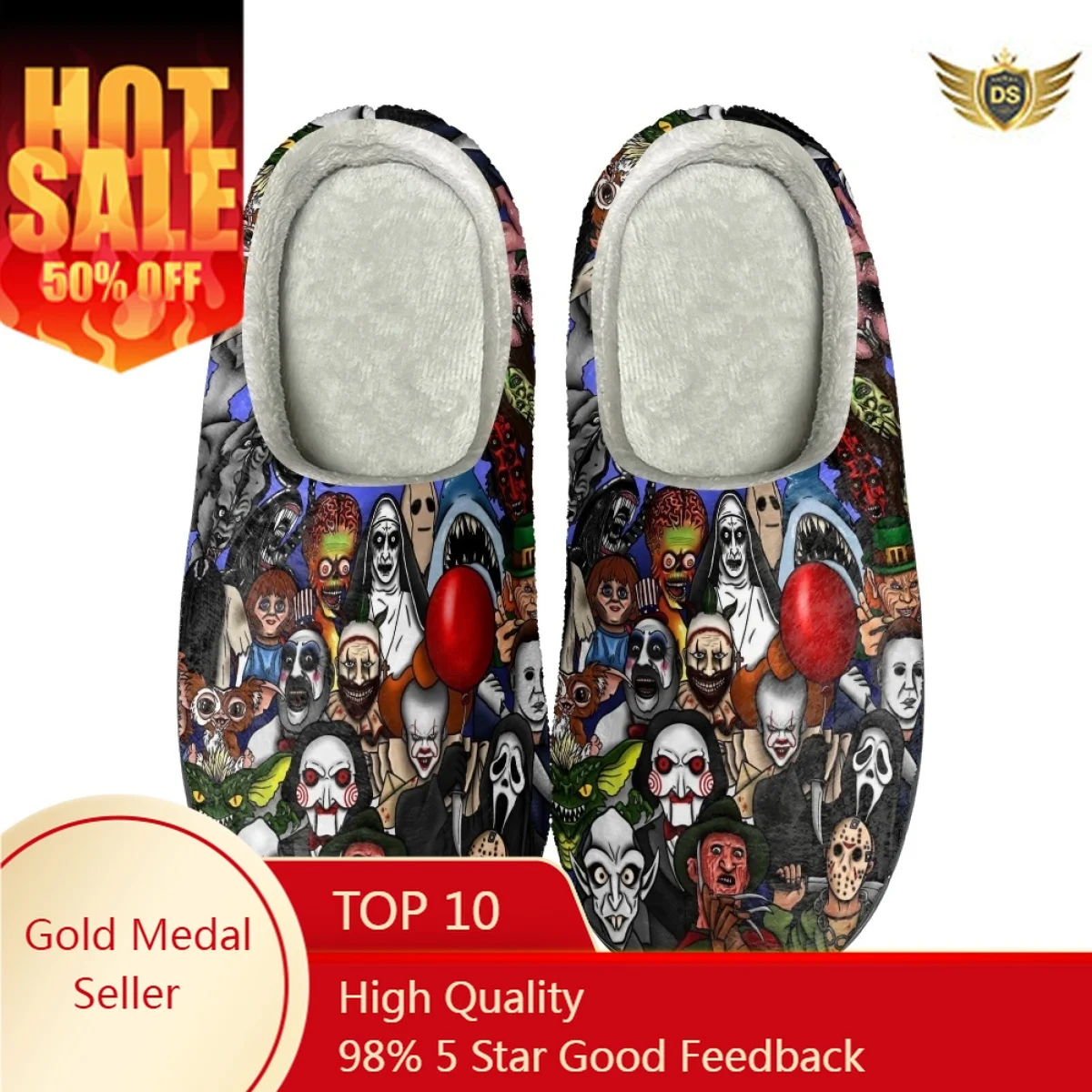 Autumn Winter Indoor Female's Slippers Horror Movie Comfotable Cotton Slippers Zapatos Non-slip Casual Flats Couple Floor Shoes
Autumn Winter Indoor Female's Slippers Horror Movie Comfotable Cotton Slippers Zapatos Non-slip Casual Flats Couple Floor Shoes