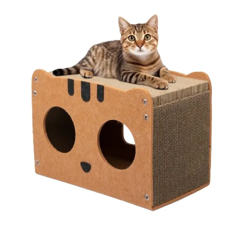 

Heavy Duty Cat Scratcher Box Cardboard Pet Lounger Box Spacious Scratching Lounge Bed Kitten Sleeping House indoor pet supplies