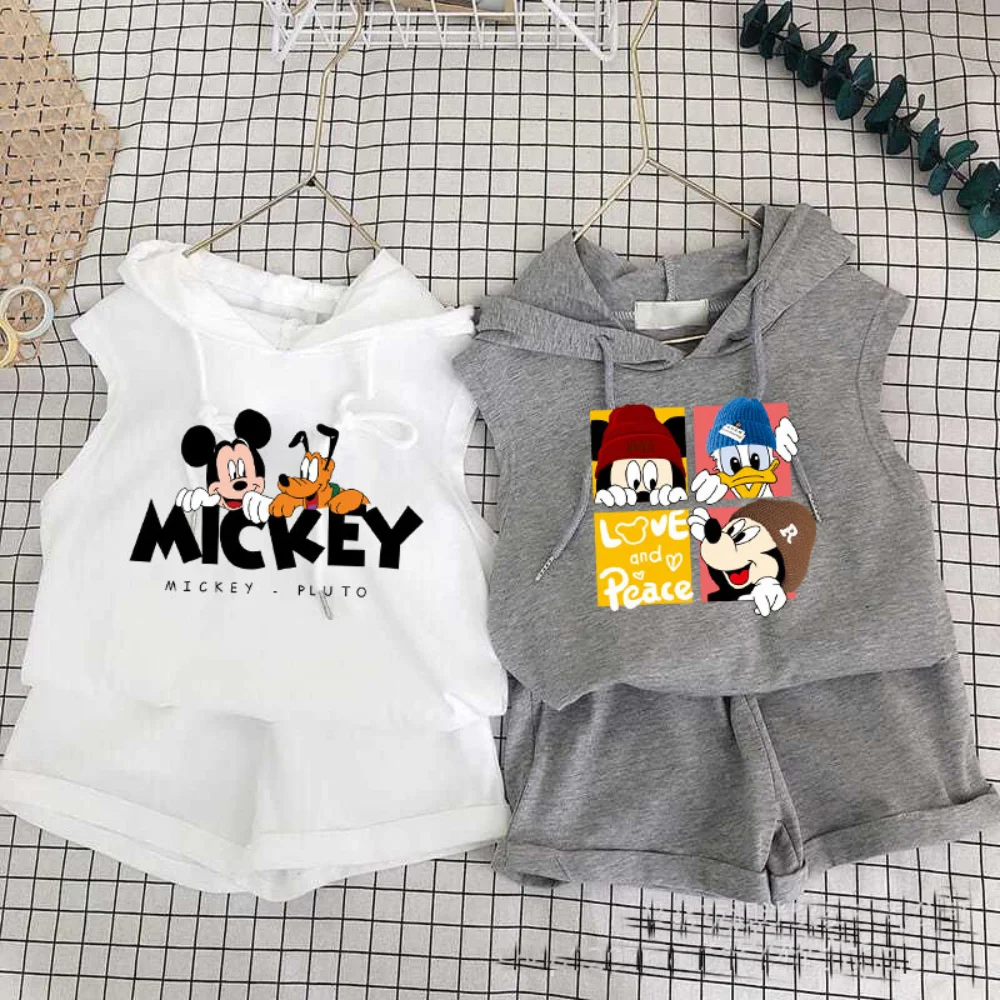 Children's Shorts Set Summer Tracksuit New Casual Sport Boys Girls Disney Cartoon Printed Mickey Hooded Tank Top Two Piece Suit
Children's Shorts Set Summer Tracksuit New Casual Sport Boys Girls Disney Cartoon Printed Mickey Hooded Tank Top Two Piece Suit