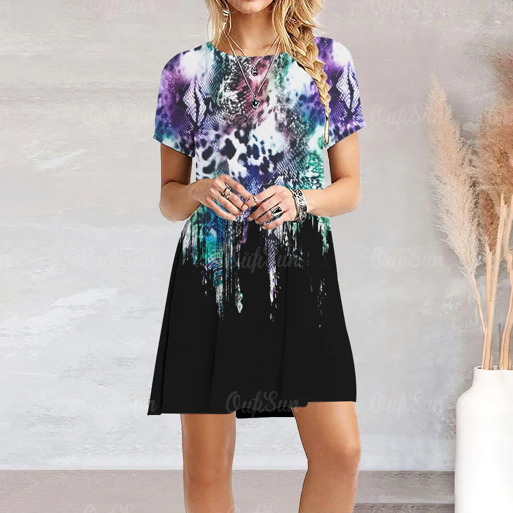 Fashion Women'S Mini Skirt Leopard 3d Print Summer Chic Knee Dresses Street Y2k Pullover Holiday Short Party Dresses For Women
Fashion Women'S Mini Skirt Leopard 3d Print Summer Chic Knee Dresses Street Y2k Pullover Holiday Short Party Dresses For Women