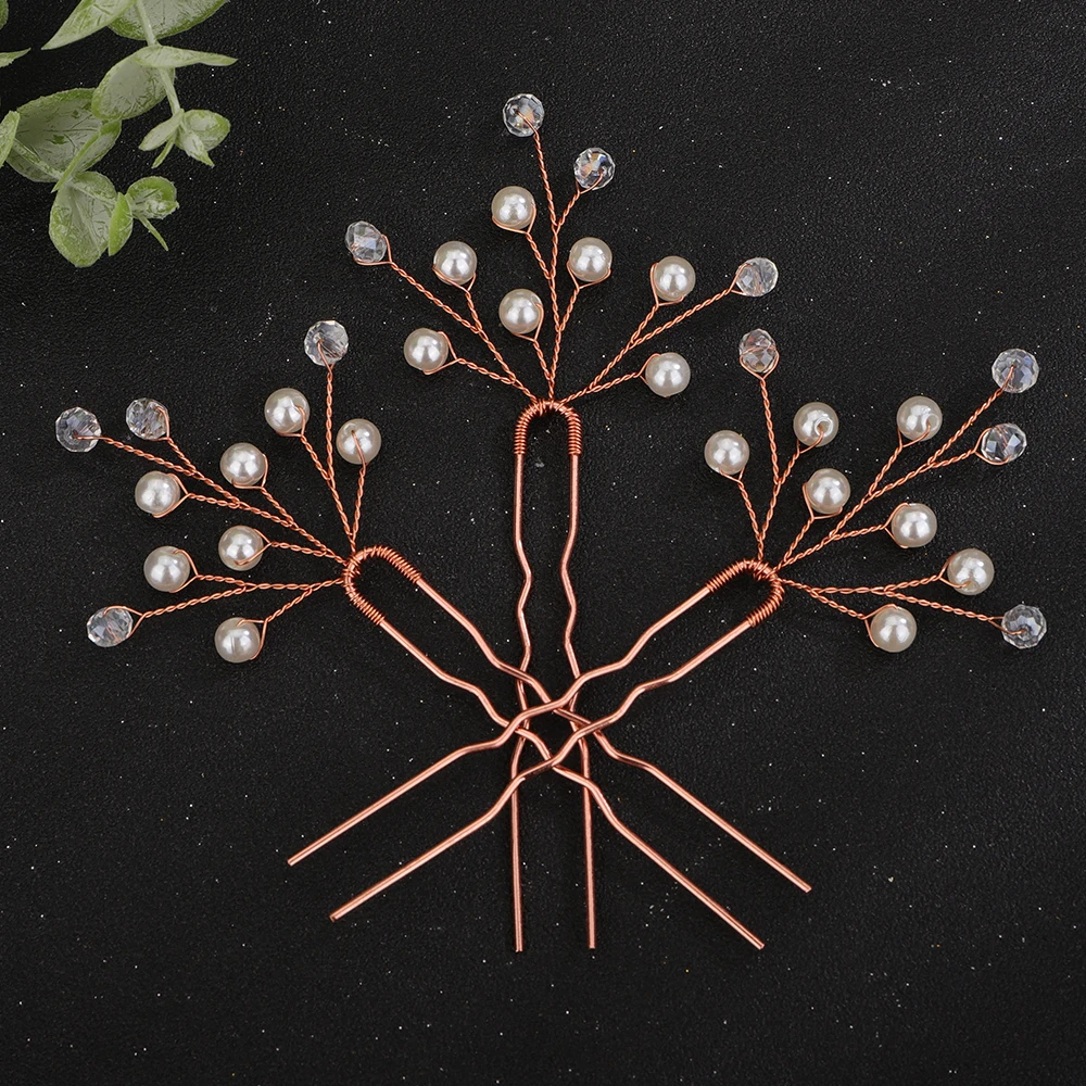 3PCS Silver Color Pearl Headpiece for Women Party Bridal Hair Pin Trendy Crystal Wedding Head Jewelry Accessories Gold Headdress 8 S065d6a37807e41b991fc521671b4d1bcK