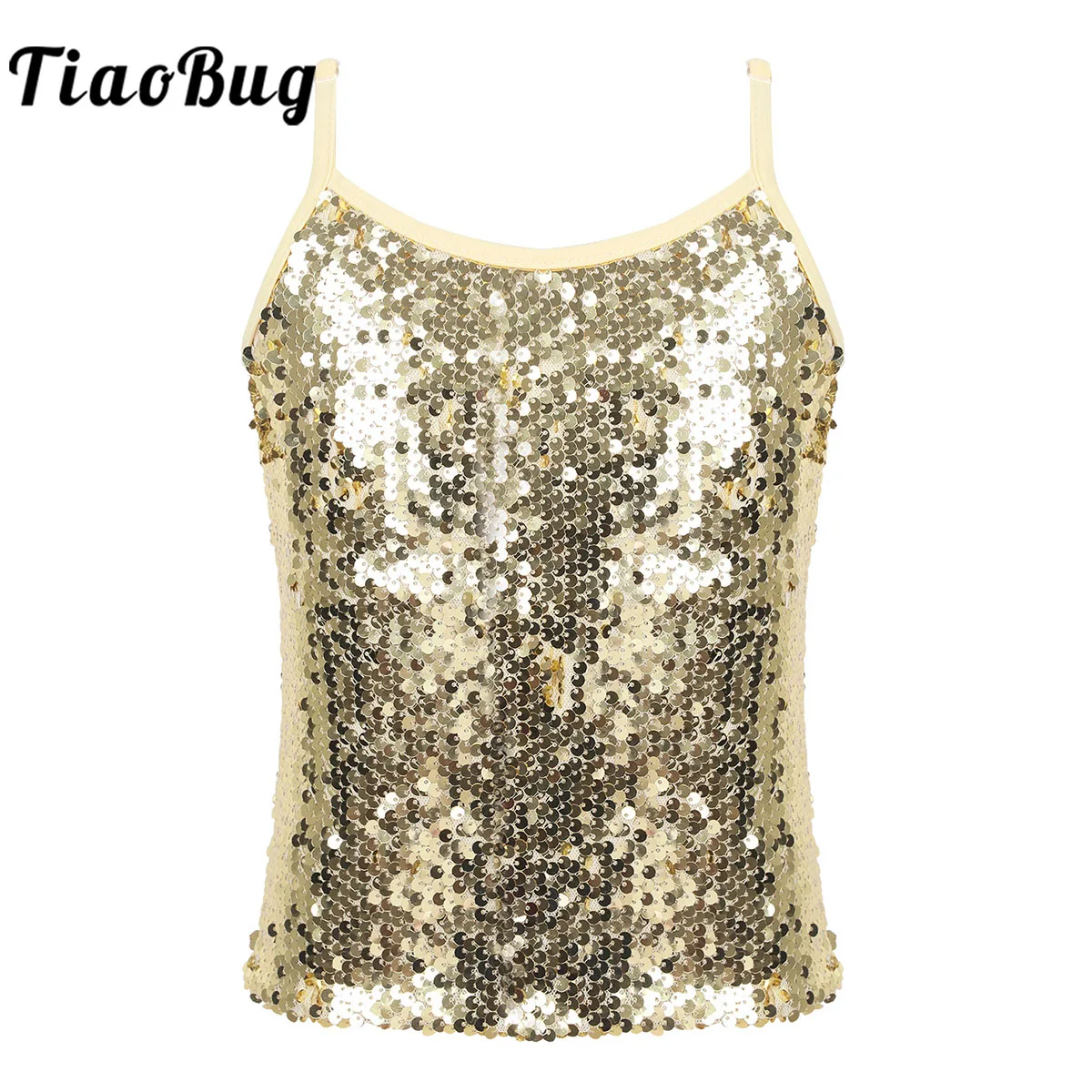 Kids Girl Sparkly Sequined Jazz Dance Vest Crop Tops Stage Performance Costume Hip-hop Camisole Tank Top Dance Wear
Kids Girl Sparkly Sequined Jazz Dance Vest Crop Tops Stage Performance Costume Hip-hop Camisole Tank Top Dance Wear