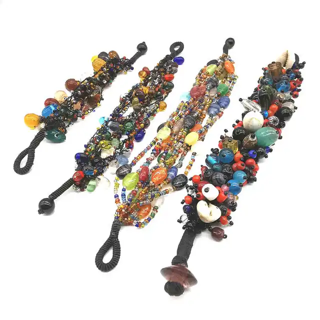 ReconColorful Antiqued Old Lampwork Bracelet perlé de verre pour les filles 2024 Nouvelle arrivée BB-251 2