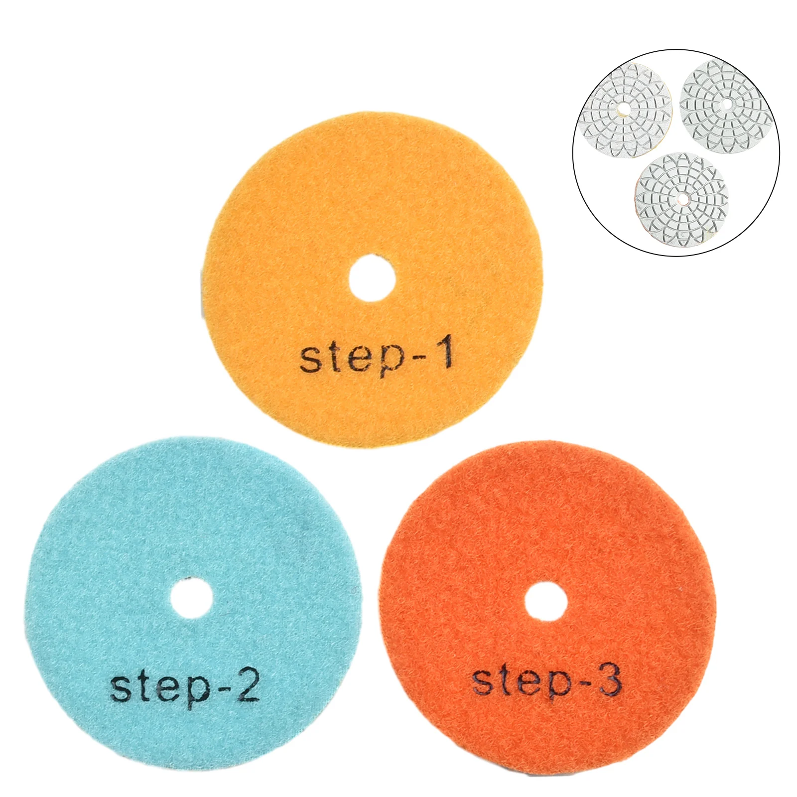 3Pcs Polishing Pad 3 Inch 80mm Dry/wet Diamond 3 Step Grinding Wheel For Granite Stone Concrete Marble Polishing Tool Parts
3Pcs Polishing Pad 3 Inch 80mm Dry/wet Diamond 3 Step Grinding Wheel For Granite Stone Concrete Marble Polishing Tool Parts