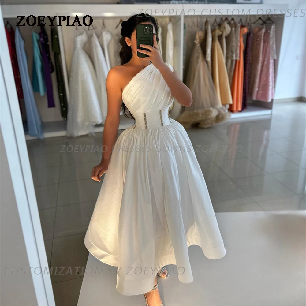 Simple A Line Shiny Beads Satin Wedding Dress Elegant One Shoulder Ankle Length Formal Bridal Gown Vestidos Custom Made
Simple A Line Shiny Beads Satin Wedding Dress Elegant One Shoulder Ankle Length Formal Bridal Gown Vestidos Custom Made
