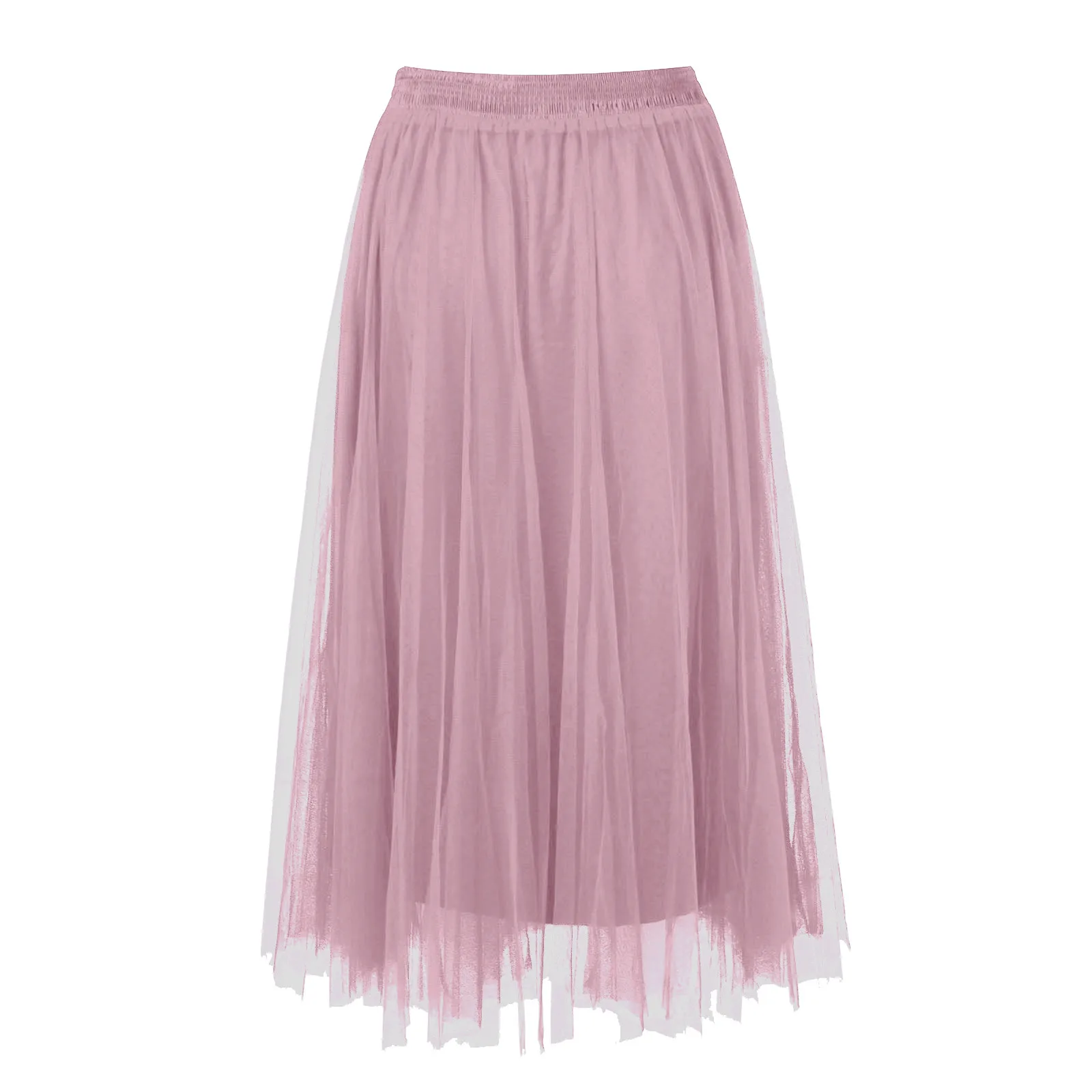 

Длинная Однотонная юбка из тюля с блестками, элегантная многослойная сетчатая юбка длиной ниже колена с широким подолом для женщин, летняя винтажная юбка с высокой талией