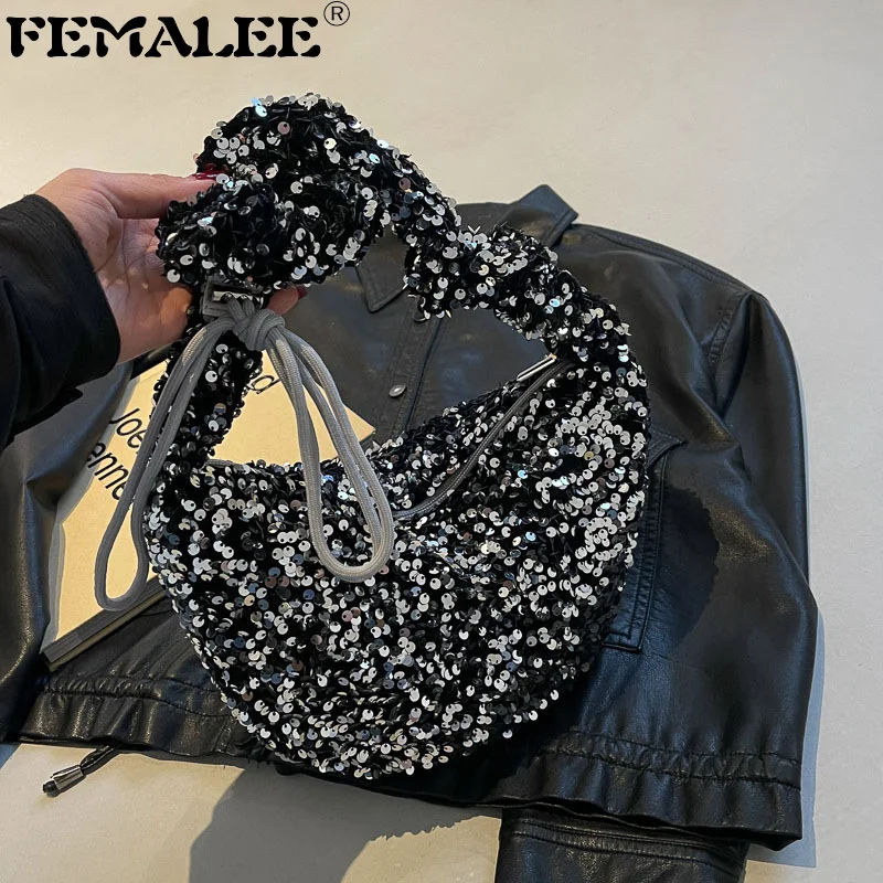 

FEMALEE Fashion New Trendy Sequin Handbags Women Luxury Designer Underarm Bag High Quality Shoulder Bag Versatile Dumpling Hobos