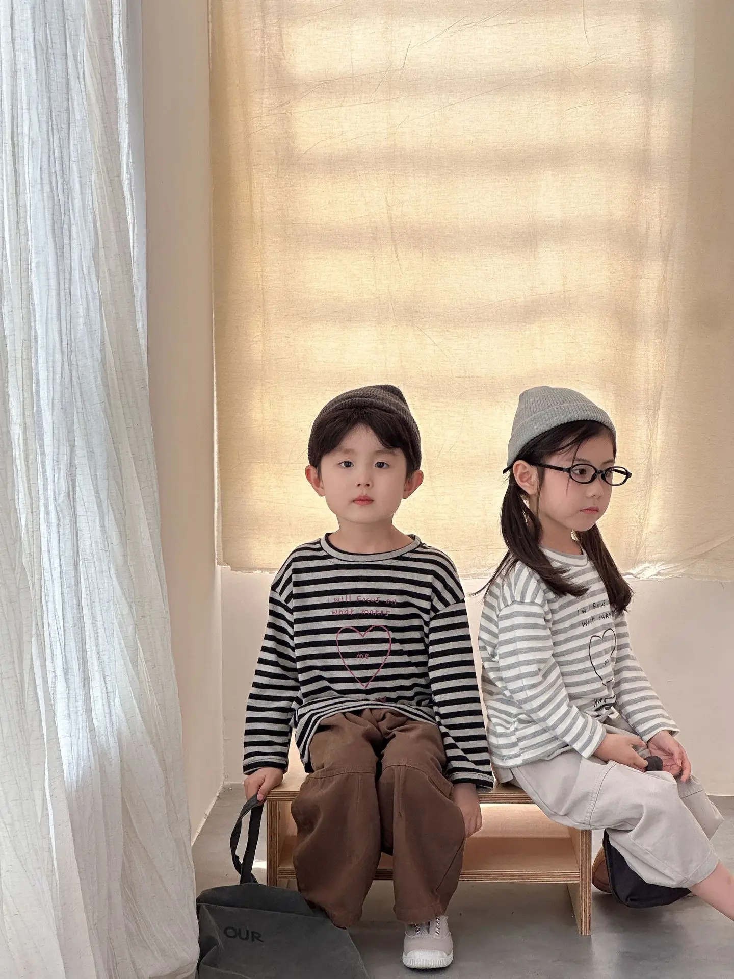 2025 Autumn New Children Long Sleeve T Shirts Cotton Girls Loose Striped Bottoming Shirt Boys Versatile Casual Tops Kids Clothes 18 S0664b62872cc4cde9602be9b6803211ct