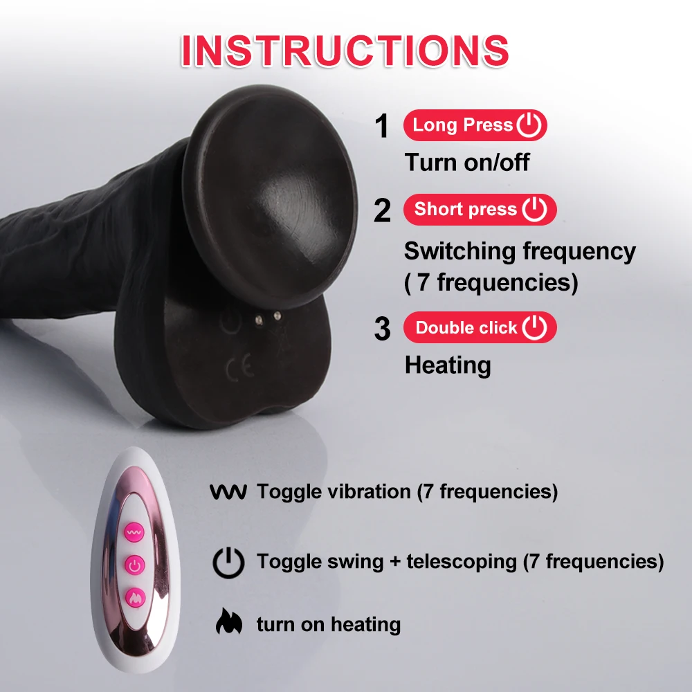 Realistic Dildo Vibrator For Women Dildos Sex Toys Heating Dick Remote Control Telescopic Rotating Penis Vibrators Sex Machine Realistic Dildo Vibrator For Women Dildos Sex Toys Heating Dick Remote Control Telescopic Rotating Penis Vibrators Sex Machine