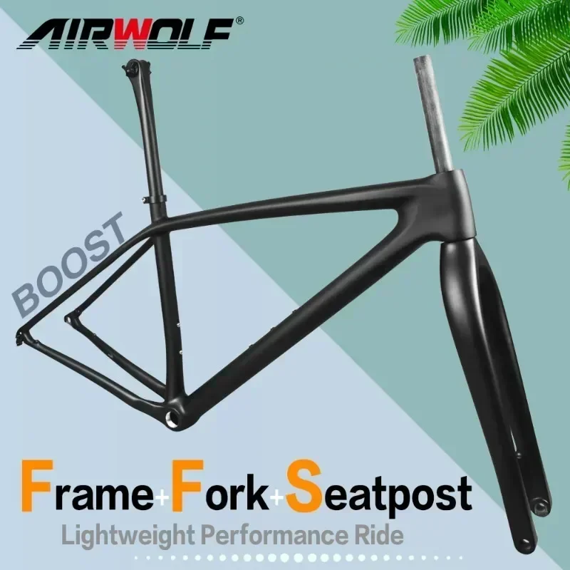 

Airwolf XC Mtb Frame 29er T1100 Toray Carbon Fiber Mountain Bicycle Frameset with Seatpost Fork Thru Axle 148mm Boost Disc Brake