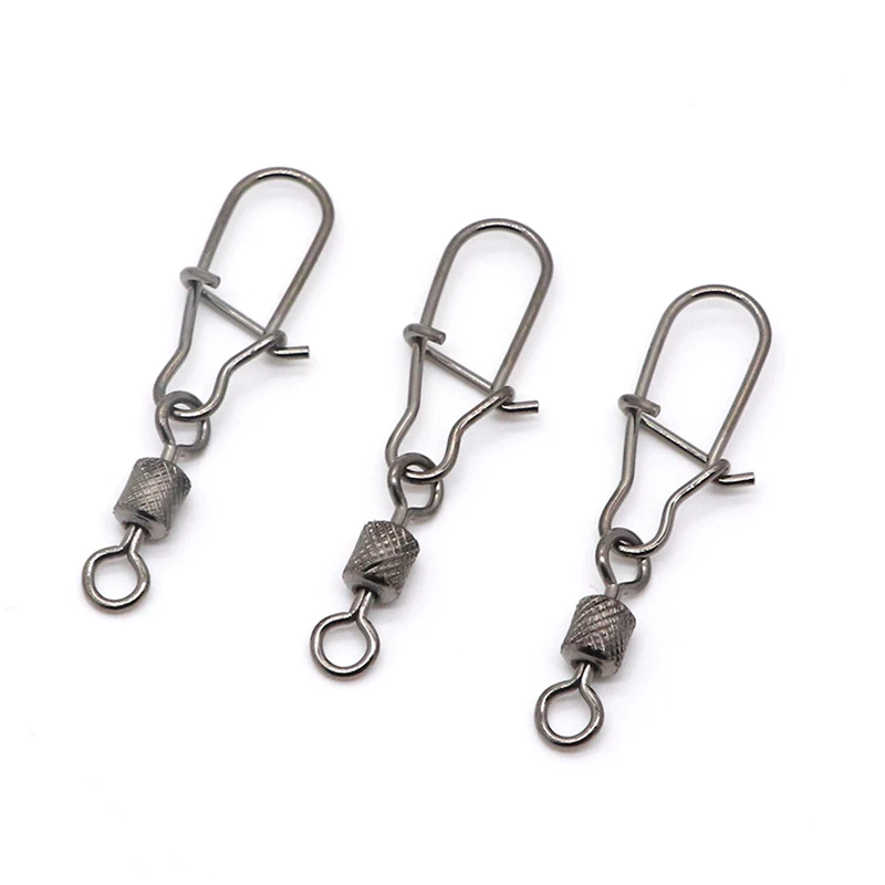 

1000pcs Fishing Accessories Connector Pin Bearing Rolling Embossed Swivel Stainless Steel Snap Fishhook Lure Tackle Pesca Peche