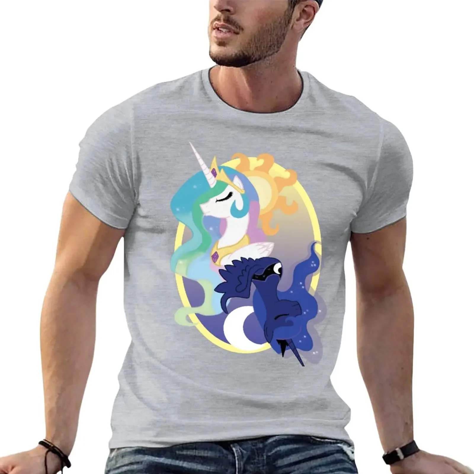

Equestria's Day and Night T-Shirt aesthetic clothes plus size tops blanks Short sleeve tee men