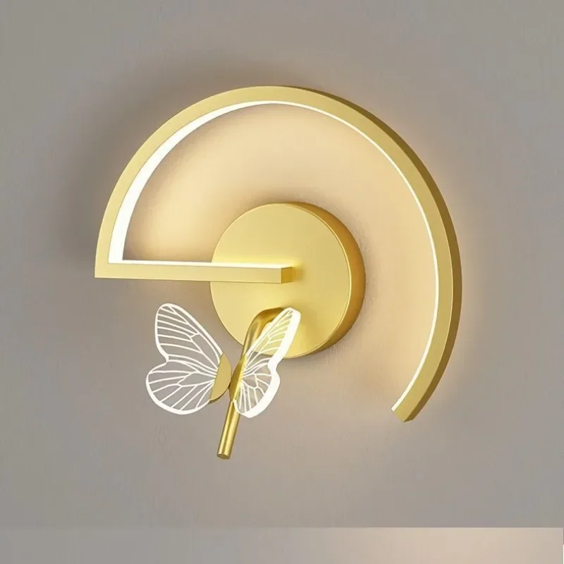 

Современная настенная лампа в виде бабочки, комнатное Освещение для дома, прикроватные светильники, украшение для спальни, гостиной, роскошный скандинавский настенный светильник