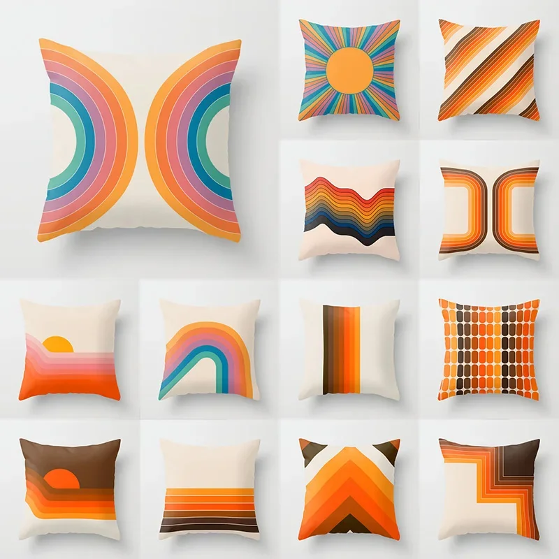 45x45cm Polyester Vintage Tan Background Cushion Cover Home Sofa Chair Decor Pillowcase Retro Rainbow Tunnel Pattern Pillowcase
45x45cm Polyester Vintage Tan Background Cushion Cover Home Sofa Chair Decor Pillowcase Retro Rainbow Tunnel Pattern Pillowcase