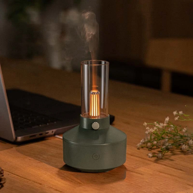 

Simulation Candle Light Air Humidifier 150ML Diffuser Home Aromatherapy Humidifiers Oil Diffusers Desk Atmosphere Lamp