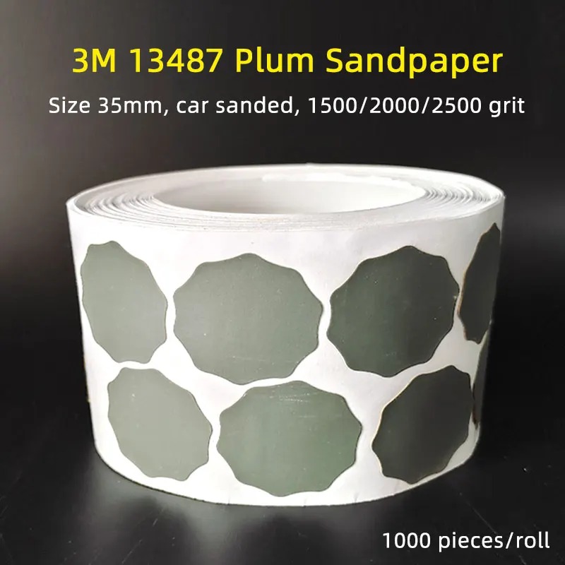 

3M 401Q Plum Blossom Sandpaper Roll 1 Inch Round Point Sanding Disc Car Paint Surface Fine Grinding 2000 Grit Back Glue 35mm