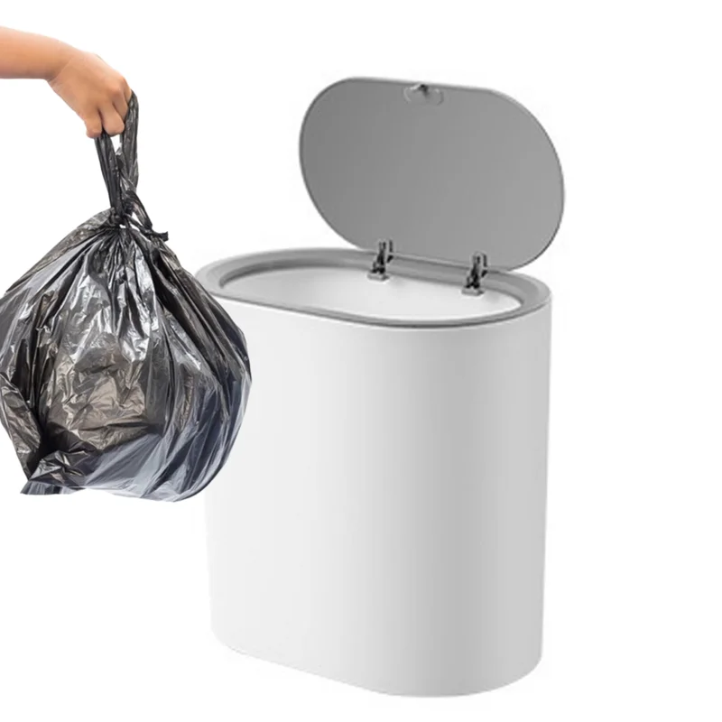 

Kitchen Trash Bin Bathroom Press Top Trash Can Toilet Garbage Bucket Waste Bins Household Narrow Wastebasket For Room Kitchen
