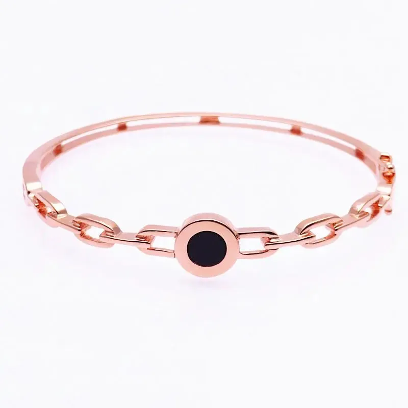 Fashion Design 14K Rose Gold Black Enamel Bracelet for Women 585 Purple Gold Luxury New In High Sense Jewelry Party Gift
Fashion Design 14K Rose Gold Black Enamel Bracelet for Women 585 Purple Gold Luxury New In High Sense Jewelry Party Gift
