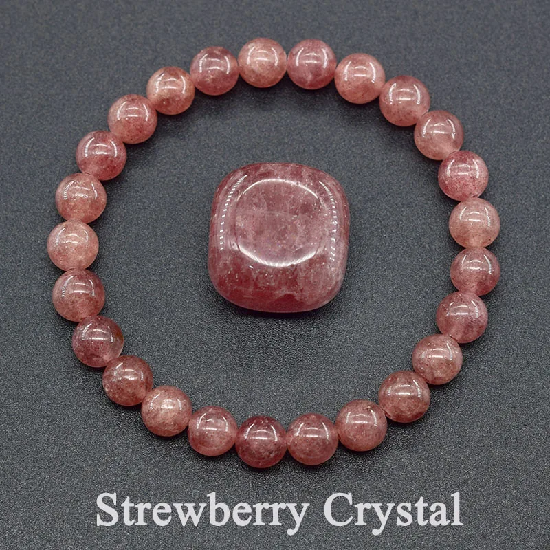 Natural Stone Bead Bracelets Strewberry Crystal