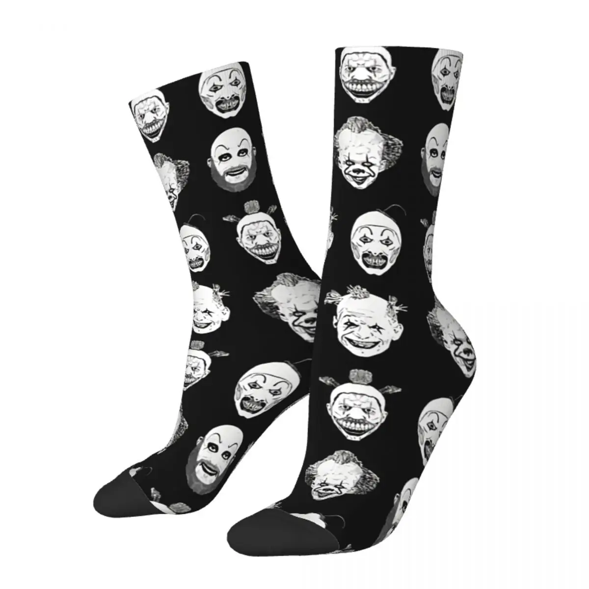 

Funny Men's Socks Clowning Around Vintage Harajuku Horror Movies Hip Hop Casual Crew Crazy Sock Gift Pattern Printed