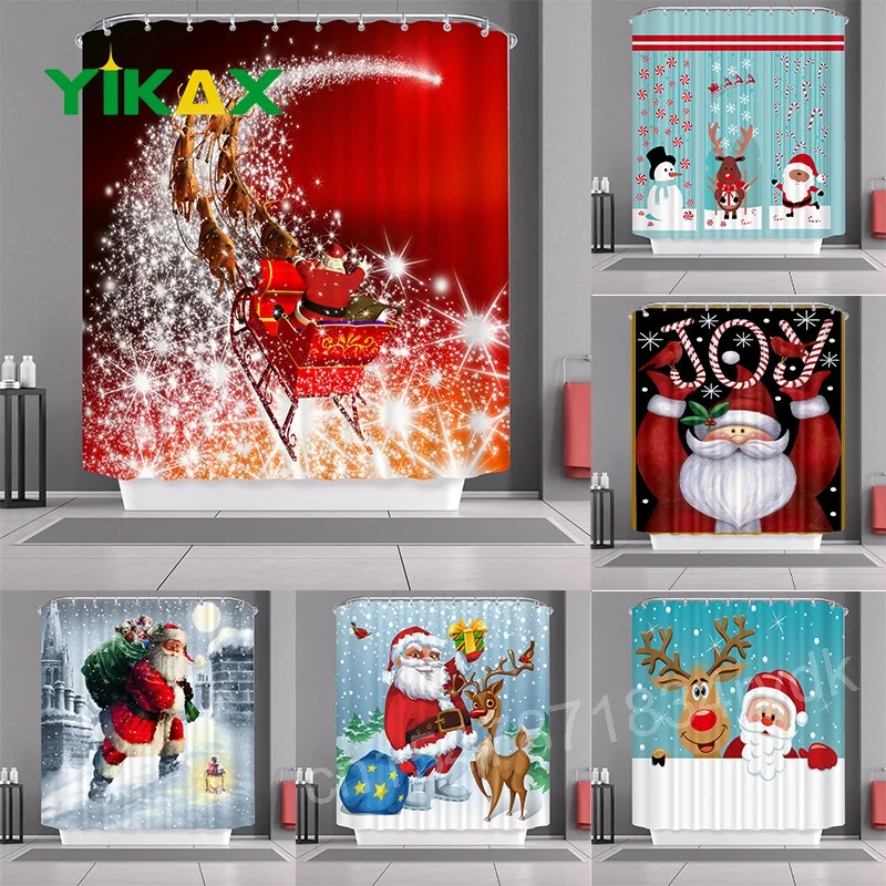 Merry Christmas Shower Curtain Christmas Home Decor Snowman Santa Claus Bathroom Curtain Polyester Fabric Waterproof Bath Screen
Merry Christmas Shower Curtain Christmas Home Decor Snowman Santa Claus Bathroom Curtain Polyester Fabric Waterproof Bath Screen