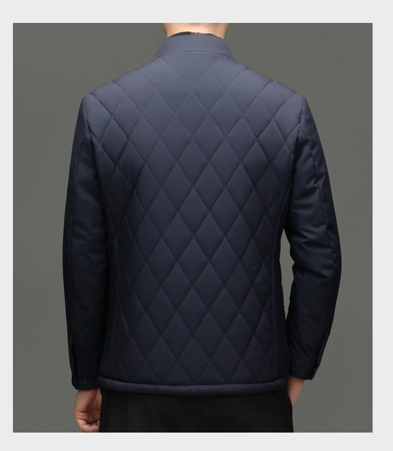 سترة رجالية فاخرة من حرير التوت بياقة عالية، تصميم جديد أنيق لفصلي الخريف والشتاء، معطف عملي غير رسمي مقاوم للرياح سترة رجالية فاخرة من حرير التوت بياقة عالية، تصميم جديد أنيق لفصلي الخريف والشتاء، معطف عملي غير رسمي مقاوم للرياح