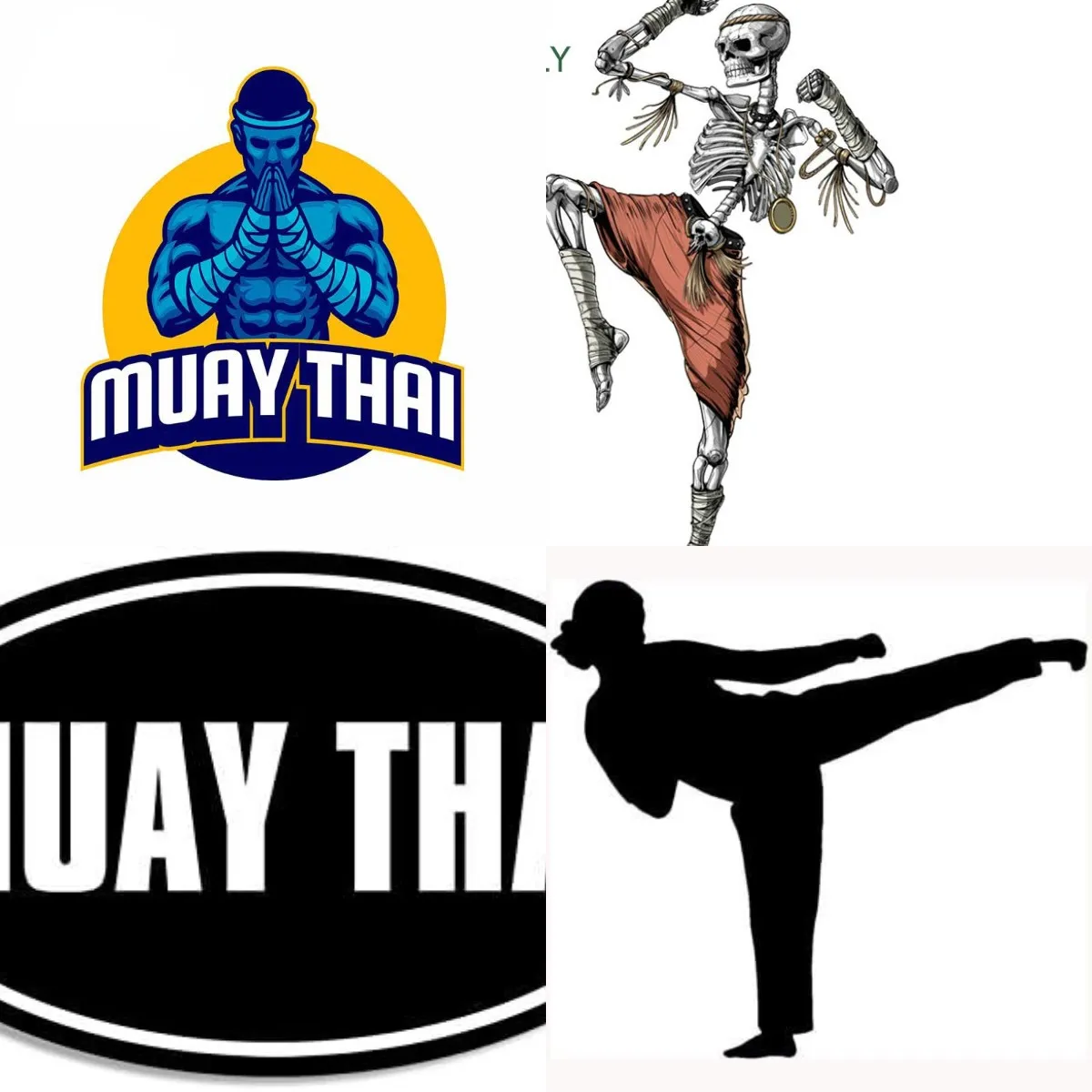 

Black Oval Muay Thai Sticker (Martial Arts Fight MMA) Thai boxing Motorcycle Laptop Helmet Trunk Cars Windows Laptop Boat Cooler