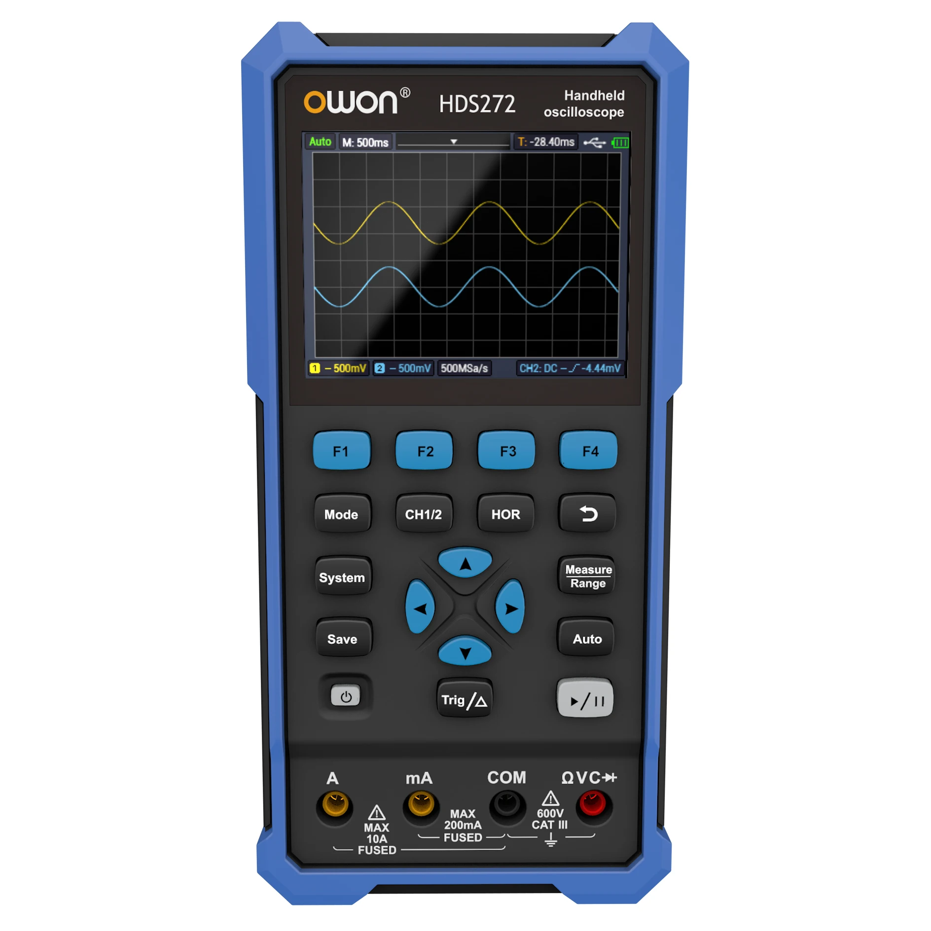 HDS272 3-in-1 Handheld Digital Oscilloscope Multimeter Waveform Generator Multimeter 70MHz
HDS272 3-in-1 Handheld Digital Oscilloscope Multimeter Waveform Generator Multimeter 70MHz