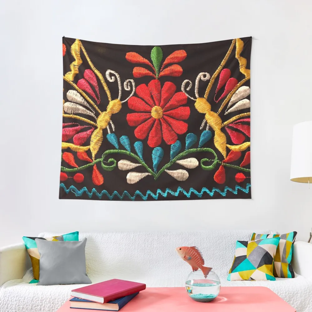 

Butterflies and a Red Flower Tapestry Bedrooms Decor Home Decorations Room Decor For Girls Wall Art