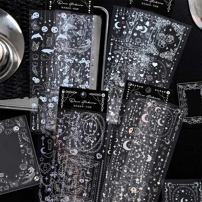 3 Sheets Sliver Transparent Stickers Pack Planet Stars Stickers Set For Scrapbooking Laptop Planner Phone Cases Art Craft Diy
3 Sheets Sliver Transparent Stickers Pack Planet Stars Stickers Set For Scrapbooking Laptop Planner Phone Cases Art Craft Diy