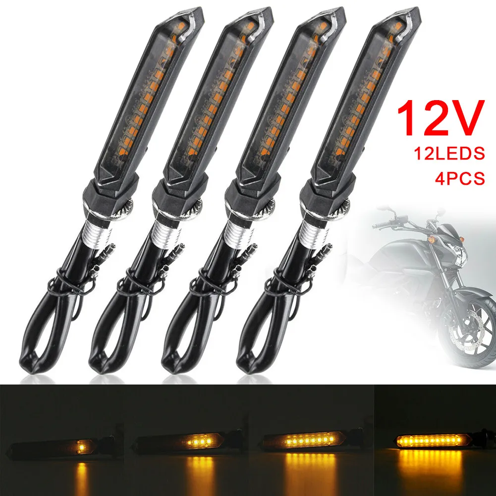 4pcs Universal Motorcycle LED Turn Signal Indicators Motorbike Flowing Water Light Amber Rear Lights Accessories
4pcs Universal Motorcycle LED Turn Signal Indicators Motorbike Flowing Water Light Amber Rear Lights Accessories