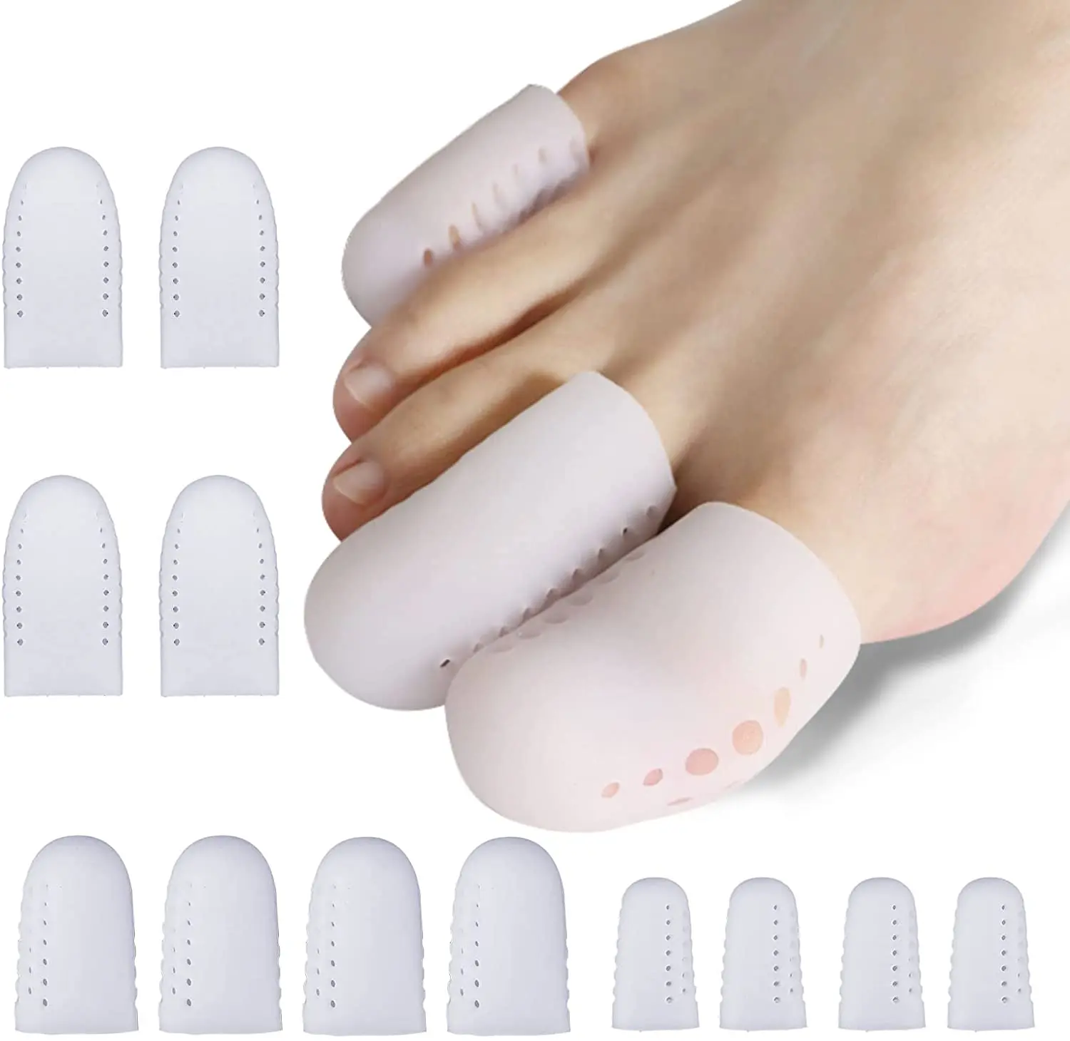 

2PCS Breathable Toe Protectors Sleeve Bunion Pads Cushion Big Toe Guards Silicone Toe Covers For Protection Of Ingrown Toenails