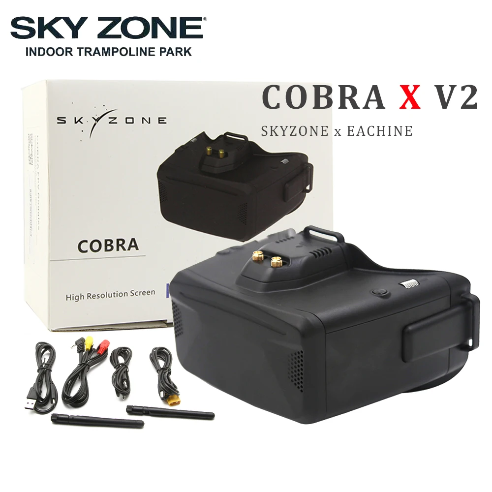 

Skyzone Cobra X V2 5.8GHZ 48CH 2-6S 4.1'' 1280*720 High Resolution LCD Screen Head Tracker DVR FPV Goggles For FPV Racing Drone