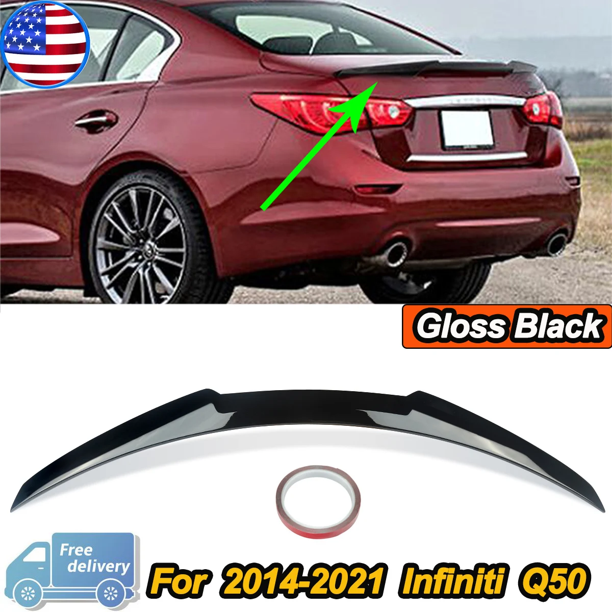 Блестящий черный Задний спойлер Duckbill Wing для Infiniti Q50 Q50S Sedan 2014-2021
Блестящий черный Задний спойлер Duckbill Wing для Infiniti Q50 Q50S Sedan 2014-2021