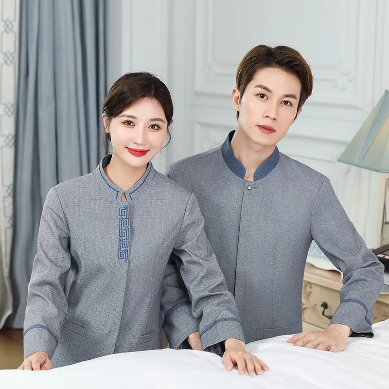 

Cleaning Work Clothes Supermarket Housekeeping Property Cleaner Long Sleeve Hotel Hotel Room Attendant Aunt Outfit Female