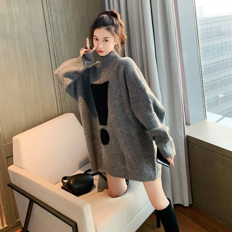 Women's Half High Neck Sweater Loose Fashion Casual Slim, Mid Length Knitwear Oversized Fat Sister, Autumn and Winter, New, 20
Women's Half High Neck Sweater Loose Fashion Casual Slim, Mid Length Knitwear Oversized Fat Sister, Autumn and Winter, New, 20