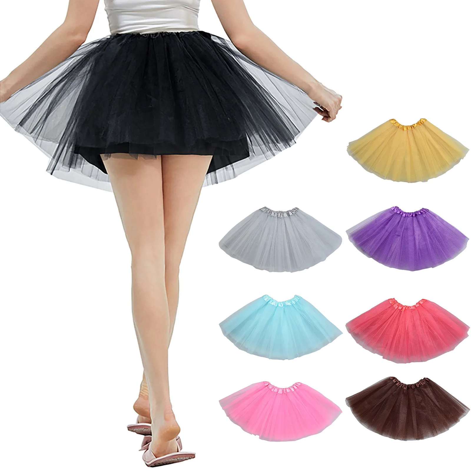 

Sexy Soild Women Puff Petticoat Short Mini Half Skirt Carnival Outfit Mardi Gras Party Tulle Tutu Skirts Girls Faldas Y2k Cloth